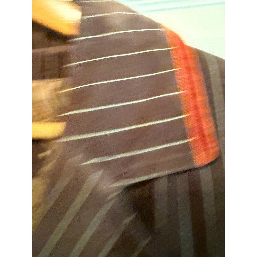 Wilsons Leather Brown Pinstripe Suede Blazer 1984 Crown Studded Jacket Large - Picture 2 of 8